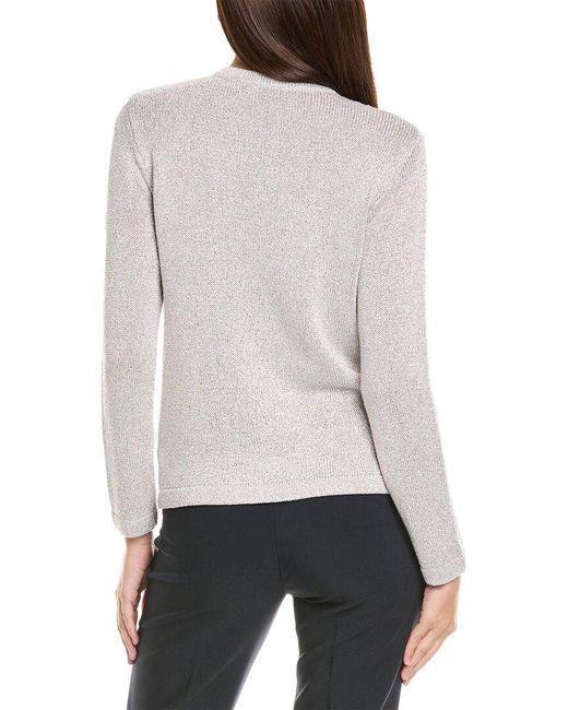 St. John Gray Sparkle Crochet Cardigan