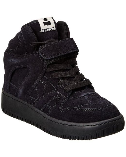 Isabel Marant Black Brooklee Suede Sneaker