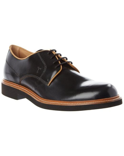 Tod's Black Tods Smooth Leather Oxford for men