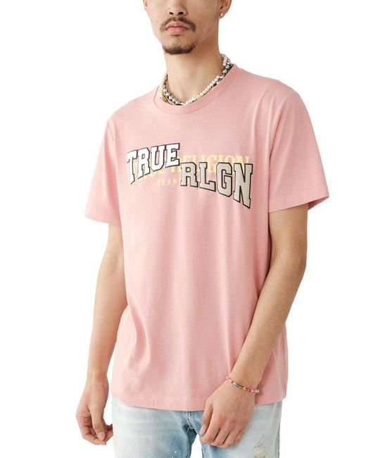 True Religion Uneven Arch T-shirt in Pink for Men | Lyst Canada
