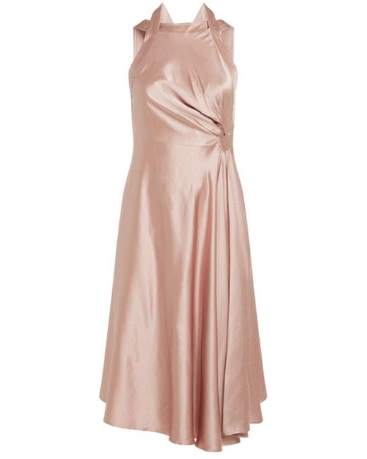 Reiss Pink Rita Midi Dress