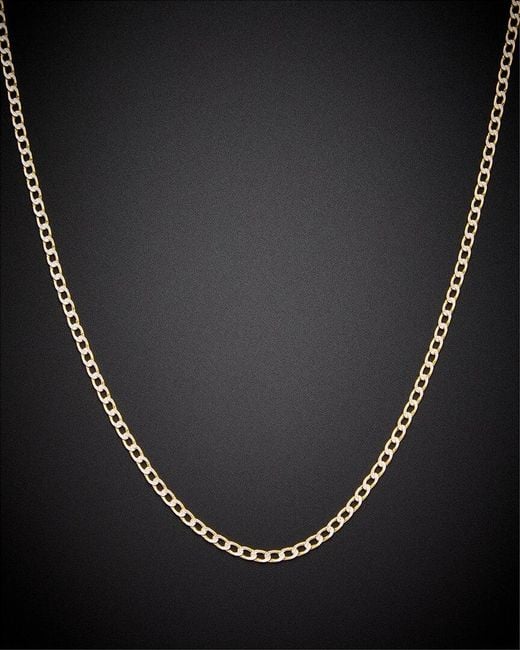 Italian Gold Black 14k 2.4mm Semi-solid Cuban Link Chain Necklace