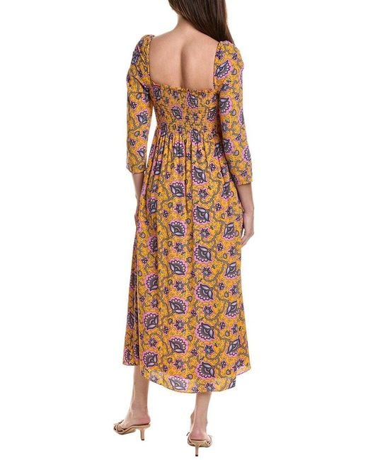 RHODE Phoenix Midi Dress in Brown | Lyst