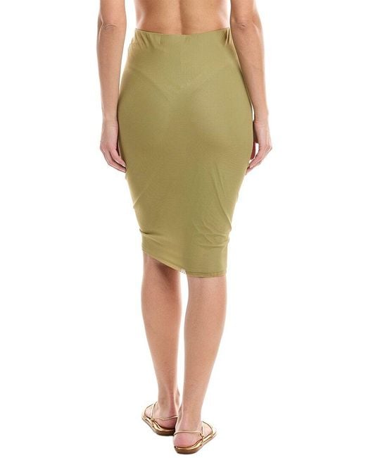 ViX Green Solid Frida Midi Skirt