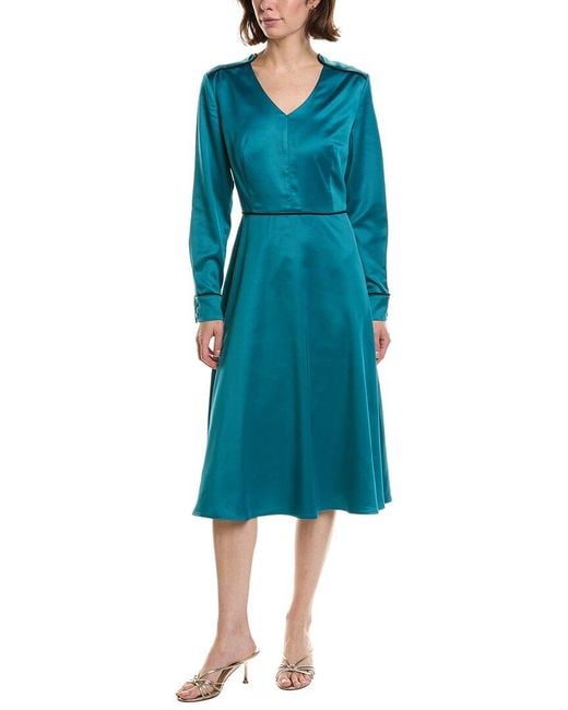 Pascale La Mode Blue V-Neck Midi Dress