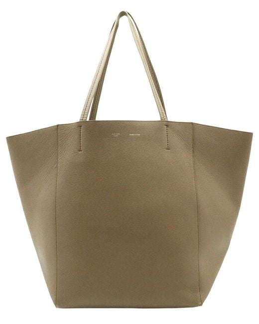 Céline Natural Grey Leather Phantom Medium Tote (authentic Pre-loved)