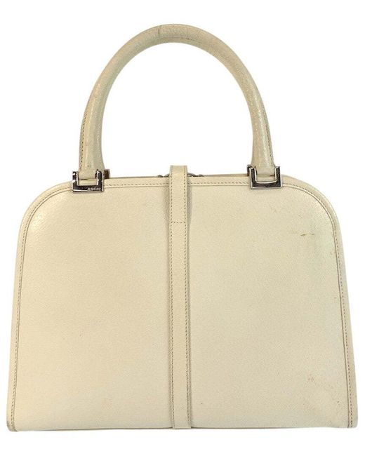 Gucci Natural Jackie Leather Handbag White (authentic Pre-loved)