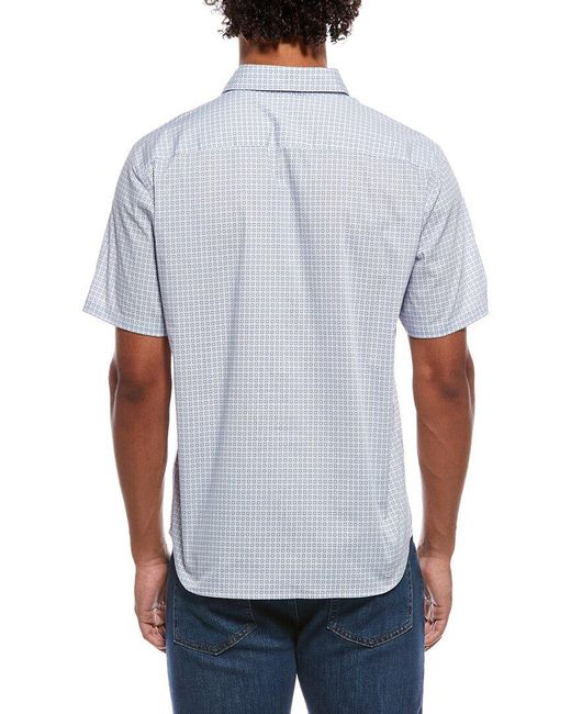 Theory White Irving Mini Geo Shirt for men