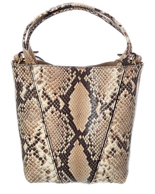 Chloé Pink Spin Small Python-Embossed Leather Bucket Bag