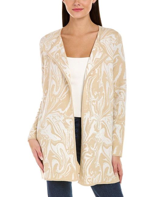 Vince Camuto Jacquard Cardigan in Brown 