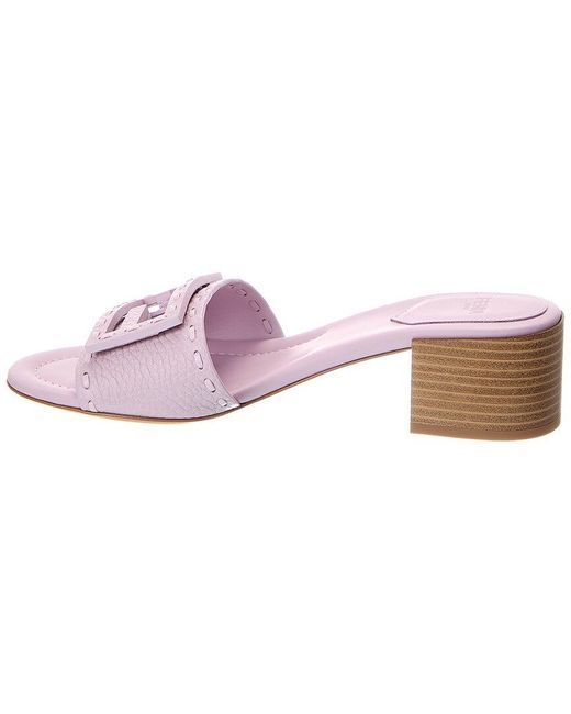 Fendi Pink Baguette Leather Sandal