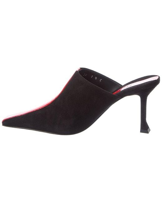 Ferragamo Red Sophye Suede & Patent Mule