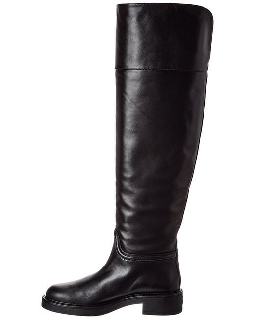 Stuart Weitzman Black Celia Leather Over-The-Knee Riding Boot