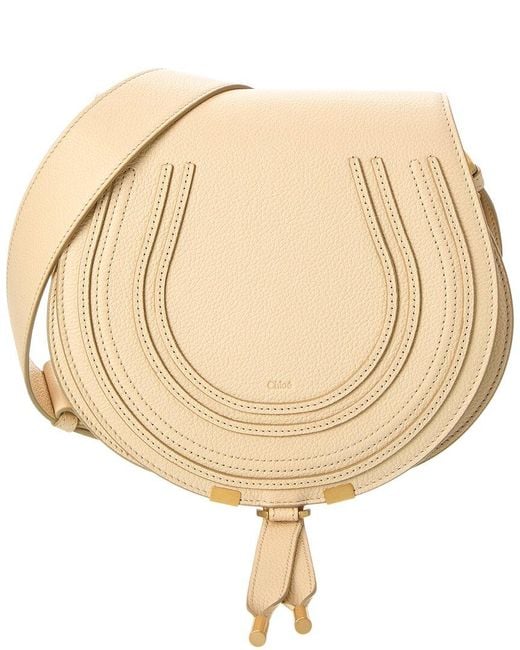 Chloé Natural Marcie Leather Saddle Bag