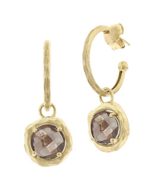 Reiss Metallic 14K 7.00 Ct. Tw. Diamond & Smokey Topaz Charm Earrings