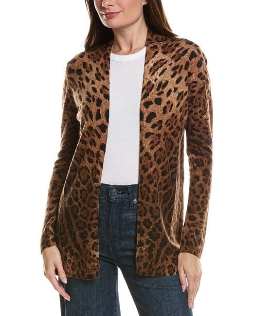 Sofiacashmere Brown Wool & Cashmere-Blend Open Car Coat