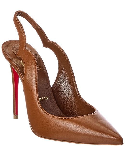 Christian Louboutin Brown 100 Leather Slingback Pump