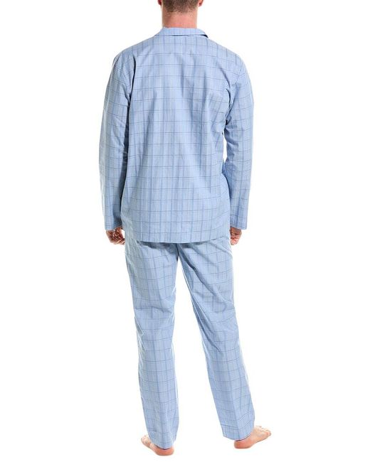 Hanro Blue 2pc Pajama Set for men