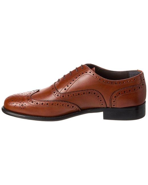 Alfonsi Milano Brown Leather Oxford for men