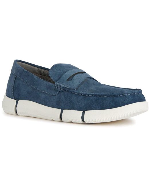 Geox Blue Adacter Suede Moccasin for men