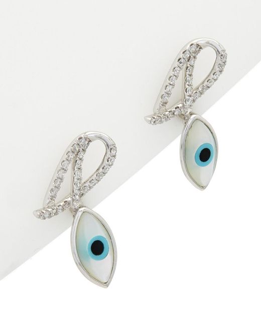 Diana M Multicolor 14k 0.30 Ct. Tw. Diamond Evil Eye Earrings