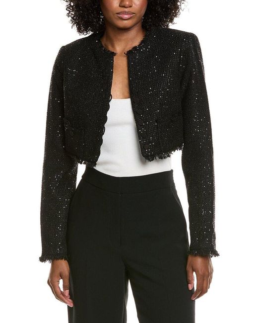 Bardot Black Karoline Boucle Cropped Jacket