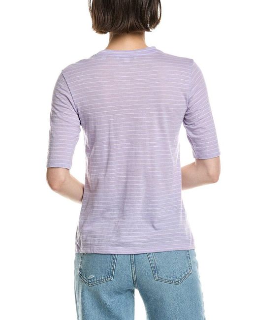 Vince Purple Essential Elbow Sleeve T-Shirt