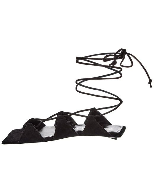 The Attico Black Renee Suede Sandal