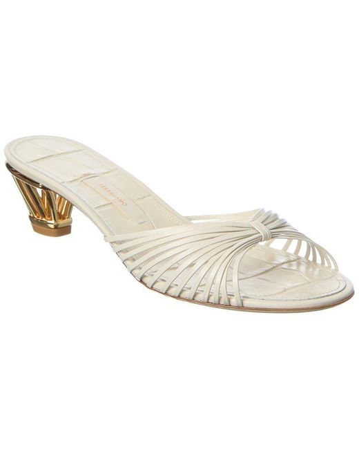 Ferragamo White Leather Sandal