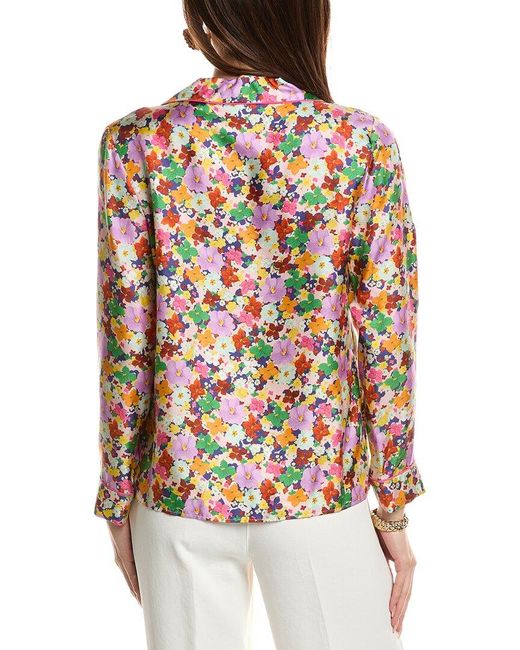 Borgo De Nor Red Eden Silk Top