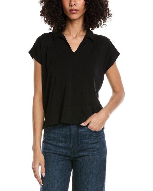 Eileen Fisher Black Petite Square Top