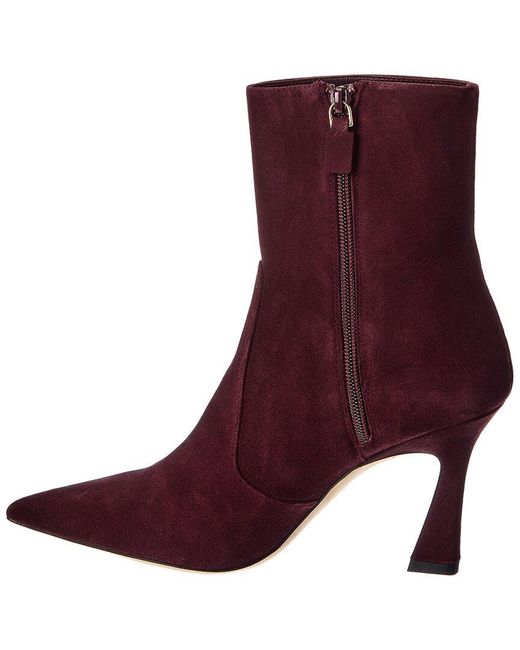 Stuart Weitzman Purple Vinnie Zip Suede Bootie 85