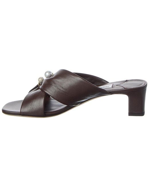 Jimmy Choo Brown Rafi 45 Leather Sandal