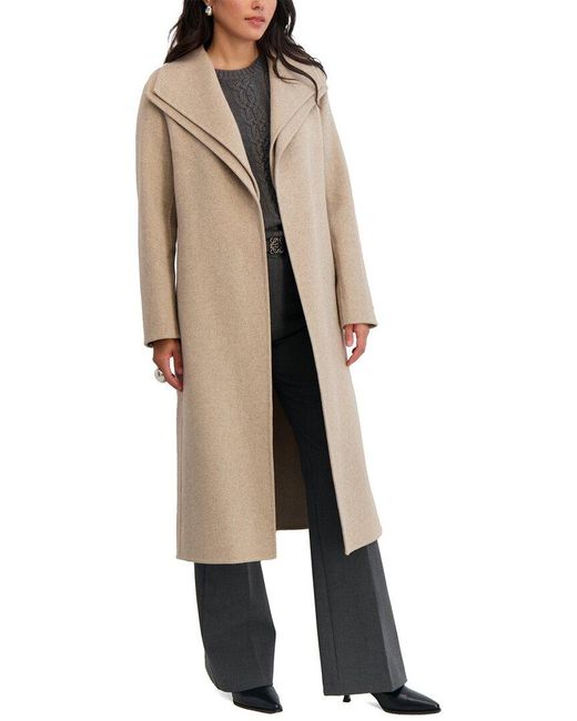 Tahari Natural Elliot Long Wool-Blend Coat