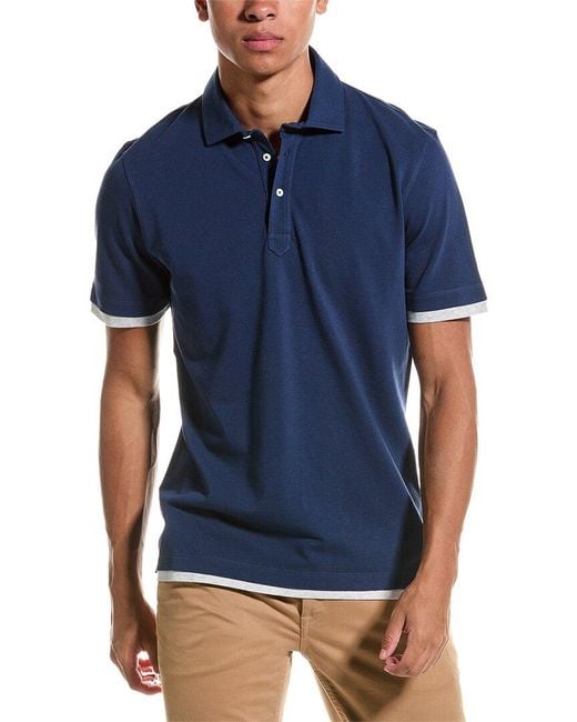Brunello Cucinelli Blue Slim Fit Polo Shirt for men
