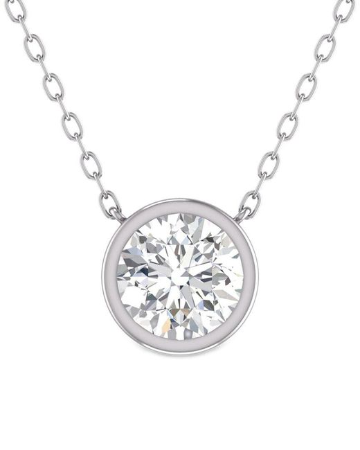 Lab Grown Diamonds Metallic 14k 0.25 Ct. Tw. Lab Grown Diamond Necklace