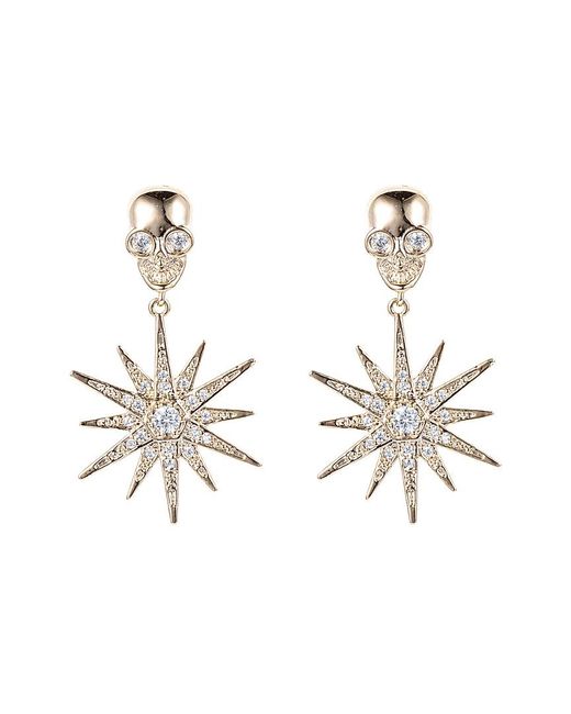 Eye Candy LA White Stars And Skulls Cz Crystal Drop Earrings