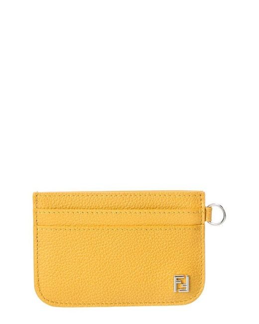 Fendi Orange Ff Leather Card Case