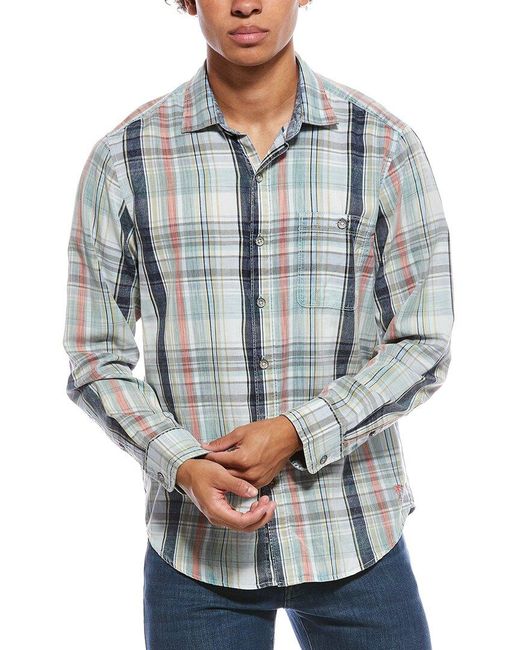 Tommy Bahama Men's Blue Hazy Fade Check Shirt