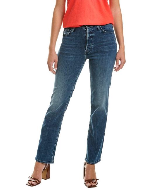 Mother The Tomcat Hover High-rise Out For The Evening Straight Leg Jean in  Blue | Lyst Canada