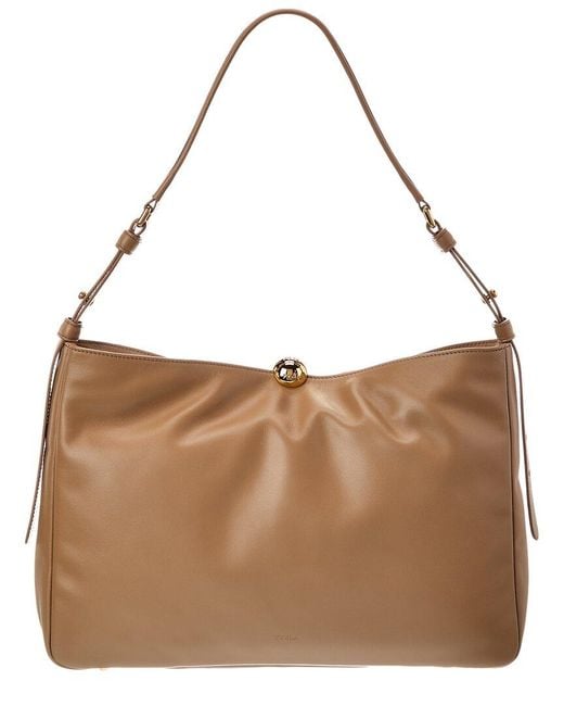 Furla Brown Sfera Leather Soft Shoulder Bag