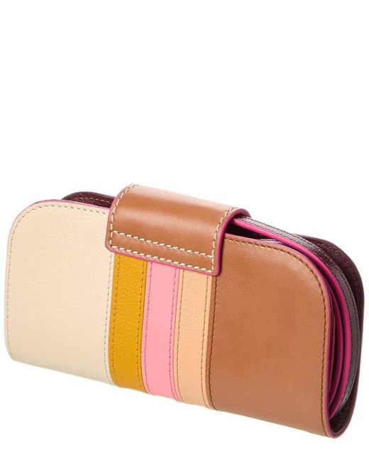See By Chloé Orange Laetizia Long Leather Continental Wallet