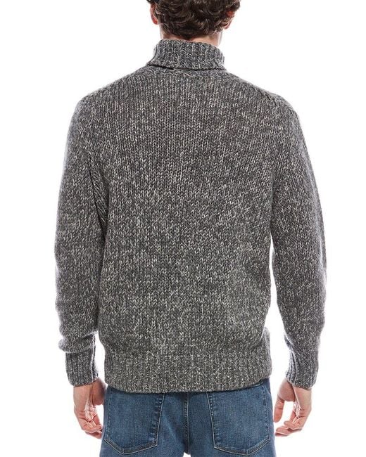 Brunello Cucinelli Gray Cashmere Turtleneck Sweater for men