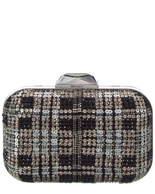 Jimmy Choo Black Micro Cloud Satin Clutch
