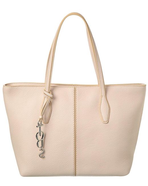 Tod's Natural Logo Leather Tote