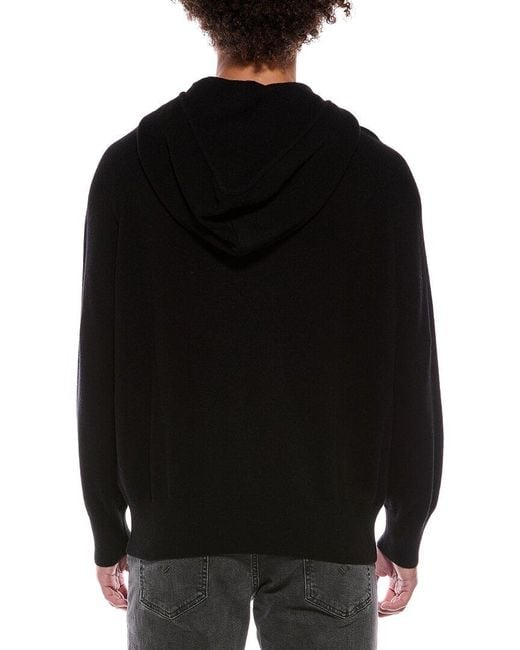 PANGAIA Black Cashmere & Wool-Blend Hoodie for men