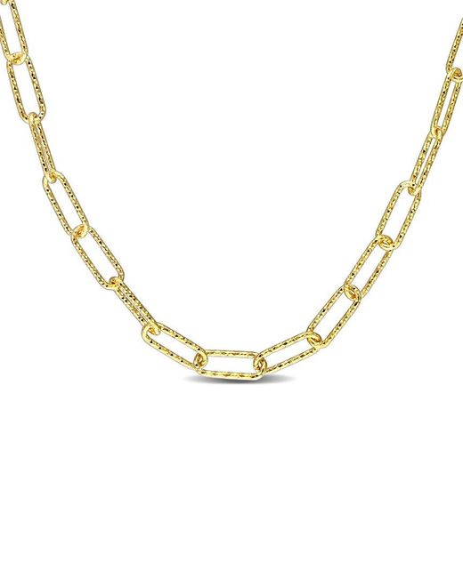 Italian Silver Metallic 18k Over Paperclip Chain Necklace