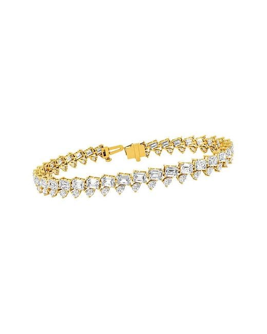 Lab Grown Diamonds Metallic 14K 10.64 Ct. Tw. Lab-Grown Diamond Tennis Bracelet