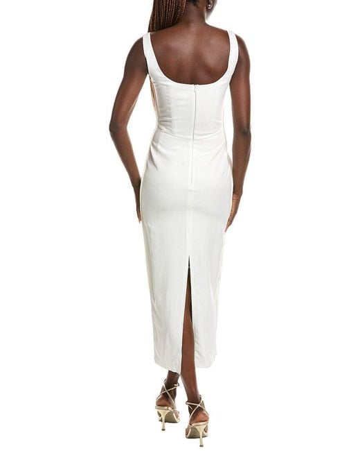 Paris Georgia White Micah Linen-Blend Midi Dress