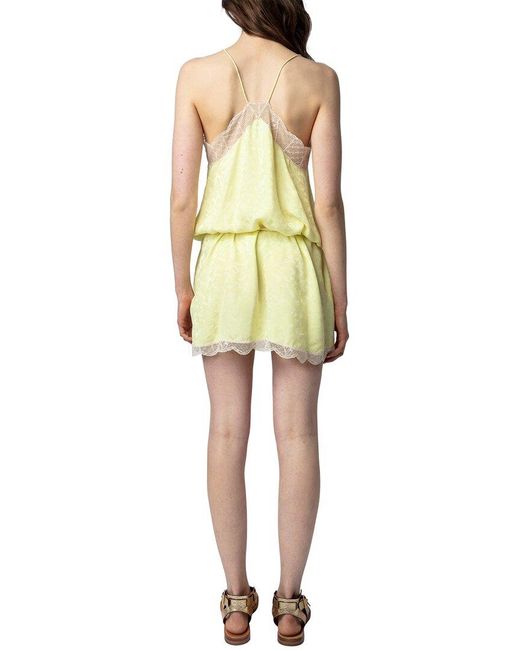 Zadig & Voltaire Yellow Ristyz Silk Mini Dress